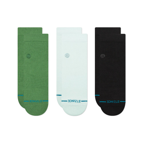 Stance Icon Quarter Socks 3 Pack - Green Stance Icon Quarter Socks 3 Pack - Green