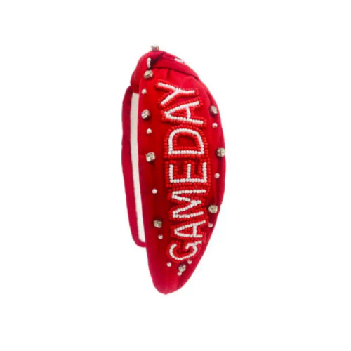 Red Kansas City Chiefs Game Day Beaded Rhinestone Headband