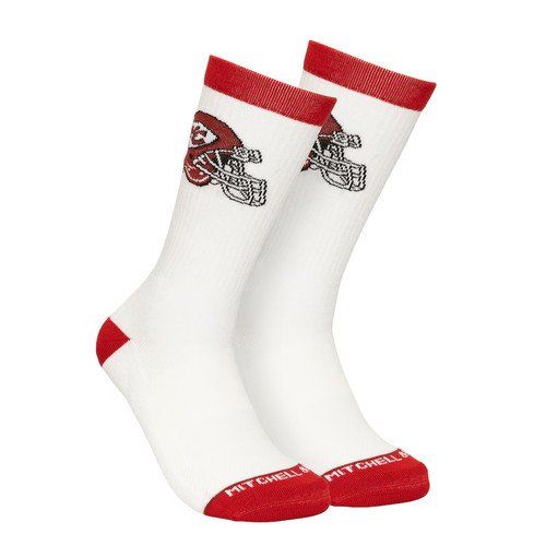Mitchell and Ness NFL Touchback Crew Socks Chiefs - White / Red Mitchell and Ness NFL Touchback Crew Socks Chiefs - White / Red