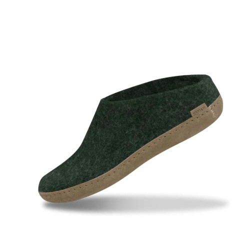 Glerups Slip-On with Leather Sole Slipper - Forest