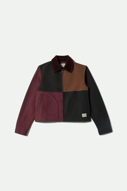 Brixton Mechanic Women's Garage Jacket - Port/Black/Pinecone Brown