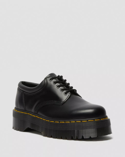 Doc Martens 8053 Leather Platform Casual Shoe - Black Polished Smooth Doc Martens 8053 Leather Platform Casual Shoe - Black Polished Smooth