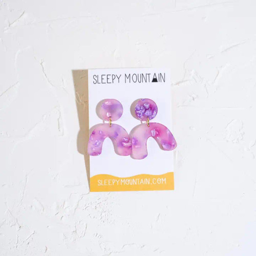 Sleepy Mountain Mini Arch Earrings Petals Collection - Purple Haze Sleepy Mountain Mini Arch Earrings Petals Collection - Purple Haze
