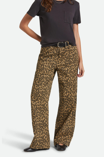 Brixton Jane Utility Wide Leg Pant - Brown Cheetah