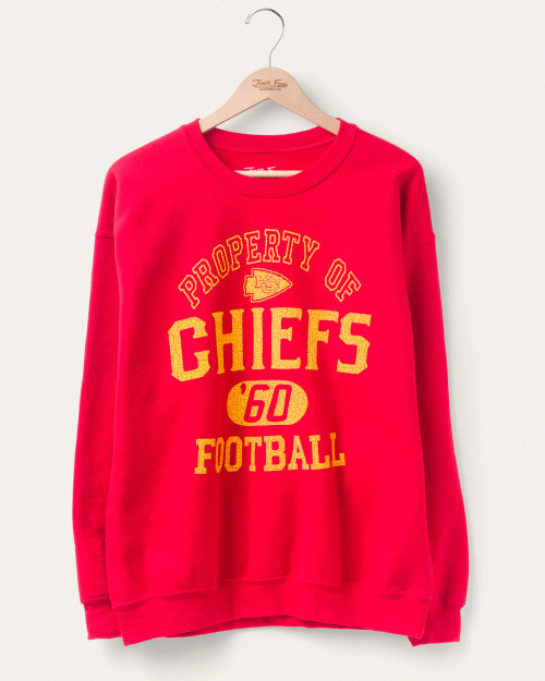 Junk Food Clothing Kansas City Chiefs Property Flea Market Crew Fleece - Red