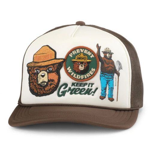 American Needle Smokey Bear Roscoe Iconic Foamy Hat - Brown/Ivory American Needle Smokey Bear Roscoe Iconic Foamy Hat - Brown/Ivory