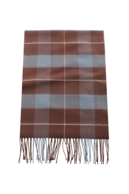 David & Young Cashmere Feel Muffler Scarf - Brown/Light Blue