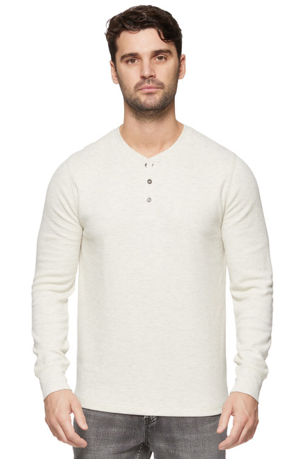 Flag and Anthem Brand Chatsworth Long Sleeve Soft Waffle Henley - Oatmeal Heather