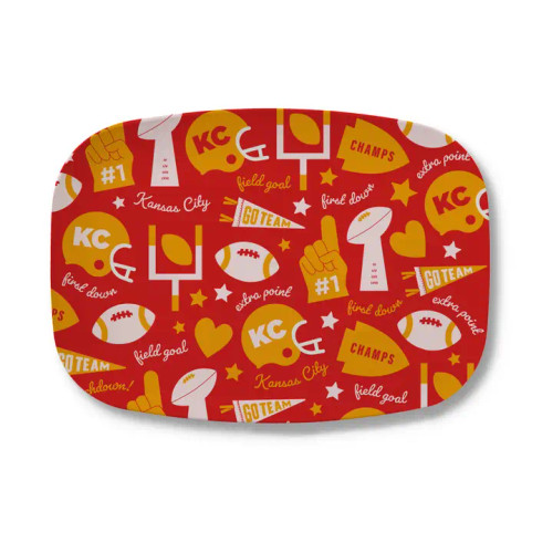 Ampersand Kansas City Football Icons Melamine Platter