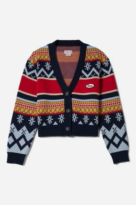 Brixton Winter Racing Cardigan - Multi Racing Stripe