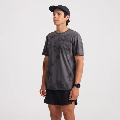 Roark Mathis Active Tie Dye Pocket Short Sleeve Tee - Grey