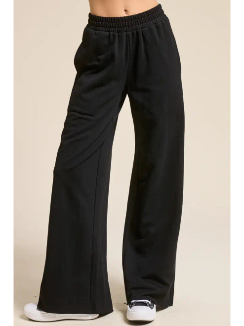 Mimosa Wide Leg Cotton Jogger Sweatpants - Black