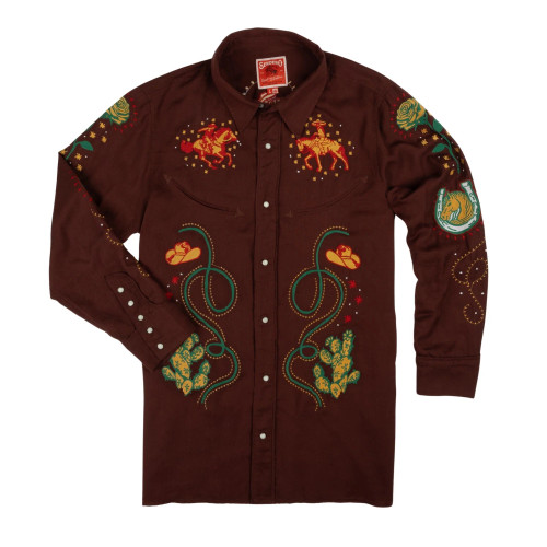 Sendero Provisions Show Pony Embroidered Western Pearl Snap Long Sleeve Shirt - Electric Brown