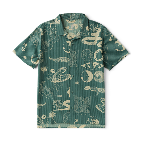 Roark Bless Up Trail Button Up Shirt - Slate Green/Tan