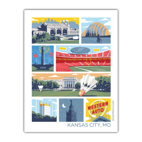 Bozz Prints Kansas City Landmarks Sticker