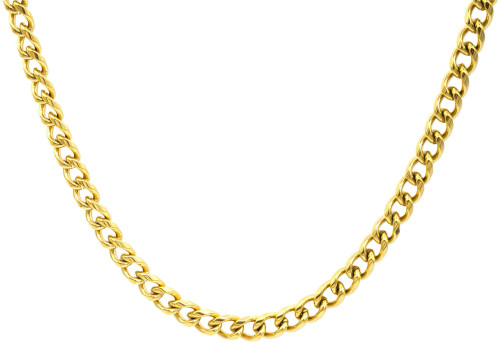 Blackjack Men's Jewelry Men's 5mm Gold Stainless Steel Miami Cuban Link 24" Chain Necklace with Box Lock