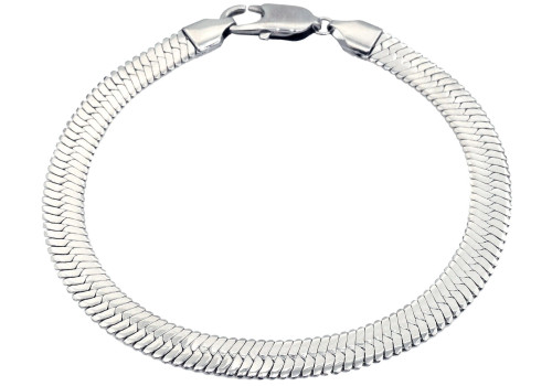 Blackjack Men's Jewelry Men's Stainless Steel Herringbone Link Chain Bracelet