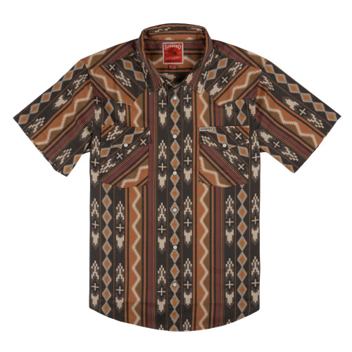 Sendero Provisions The Wyatt Pearl Snap Short Sleeve Serape Shirt - Tempe Stripe