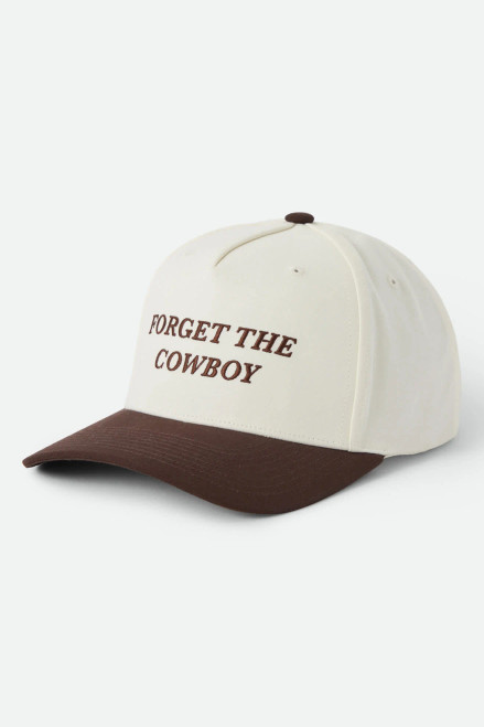 Brixton Forget The Cowboy NetPlus Snapback Hat - Chocolate / Off White