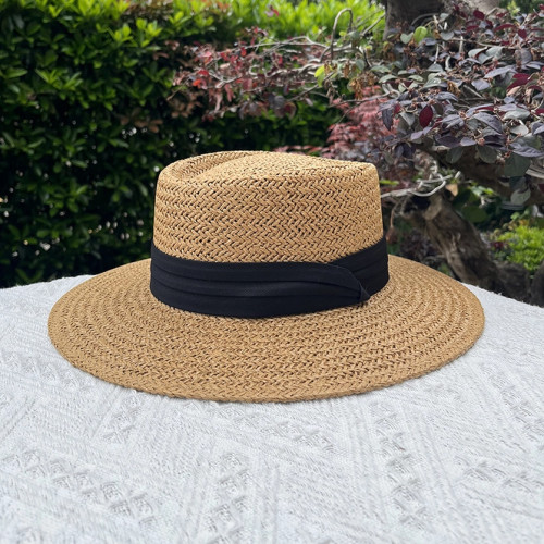 AC.CITY Straw Beach Hat - Black