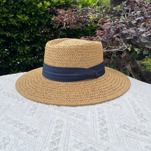 AC.CITY Straw Beach Hat -Navy
