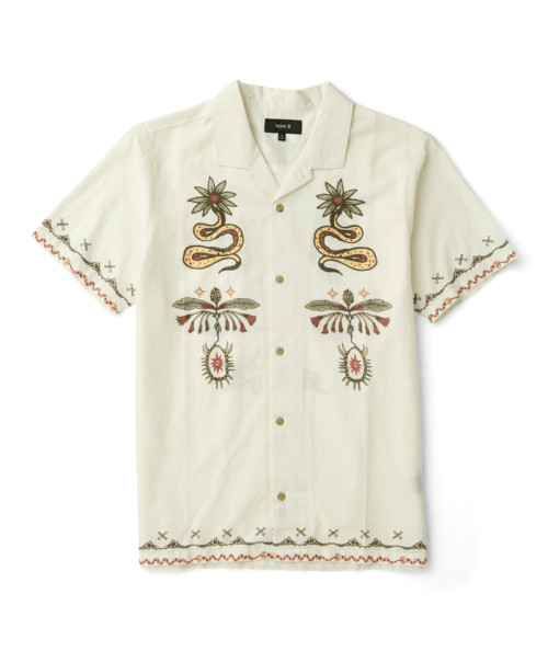 Roark Gonzo Short Sleeve Button Up Shirt - Unbleached