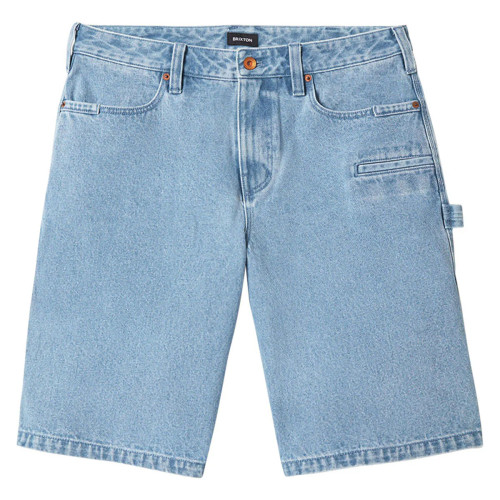 Brixton Builders Carpenter Baggy Short - Washed Blue Denim - BUNKER