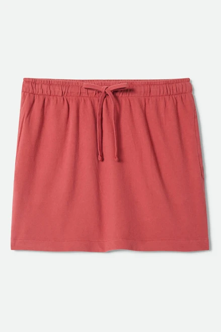 Brixton Carefree Organic Garment Dye Lounge Skirt - Robust Red