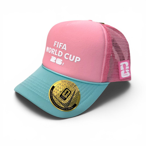 FIFA World Cup 26 T2 Foam Trucker Tournament Hat - Pink/Aqua