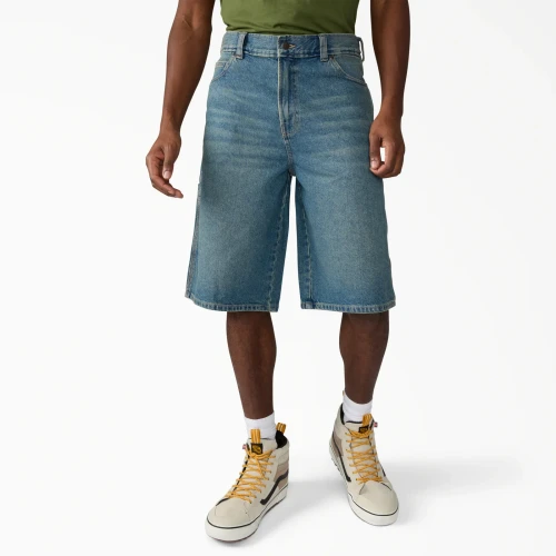 Dickies 958 Loose Jean Shorts 13 Inch - Khaki Tinted Blue