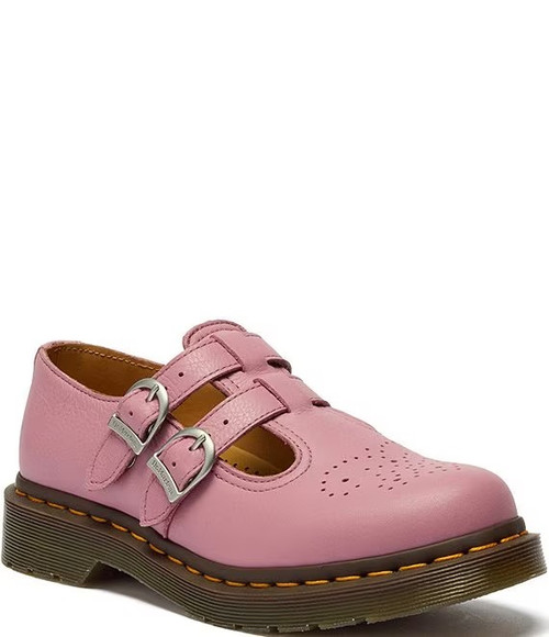 Dr Marten's 8065 Virgina Leather Mary Jane Shoe - Dusty Rose