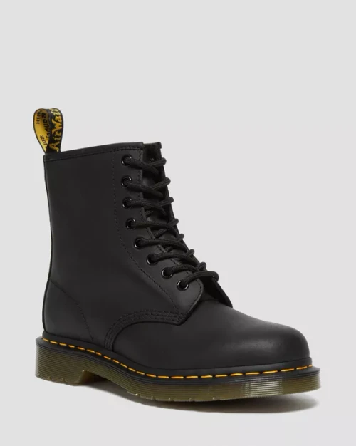 Dr Marten's 1460 Greasy Leather Lace Up Boot - Black Greasy
