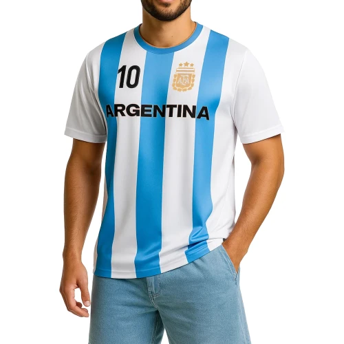 Officially Licensed Argentina Lionel Messi Game Day Tee - Light Blue