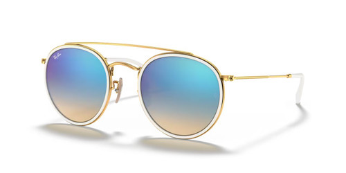 Ray-Ban Round Double Bridge  Sunglasses RB3647N - Arista / Brown Gradient Mirror Blue
