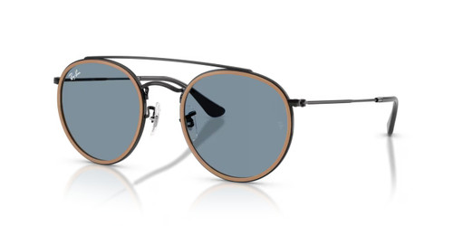 Ray-Ban Round Double Bridge Sunglasses RB3647N - Black / Blue