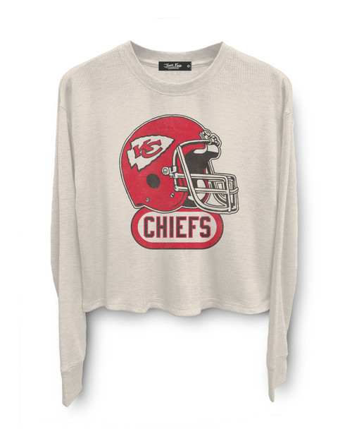 Junk Food Clothing Women's Chiefs Helmet Crop Thermal - Birch