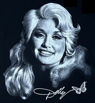 Officially Licensed Dolly Parton Black and White Portrait Tee - Black