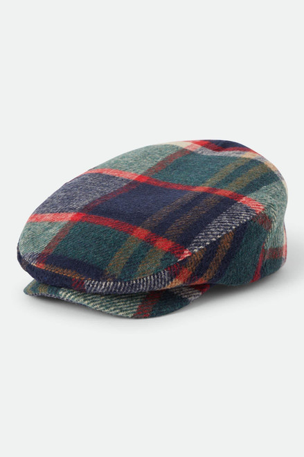 Brixton Manufacturing Company Hooligan Flat Cap - Navy/Green/Red/Cream