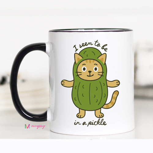 Mugsby Funny Cat Coffee Mug – I Seem To Be in A Pickle