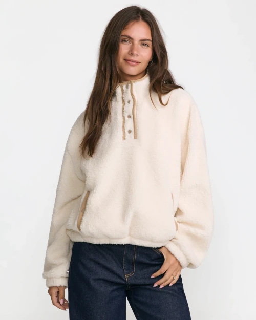 RVCA Soka Sherpa Pullover - Antique White