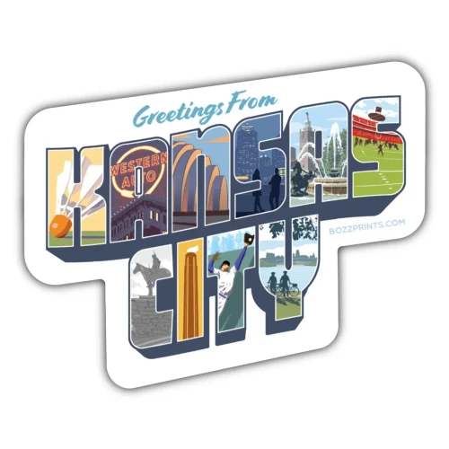 Bozz Prints Greetings From Kansas City Soft Magnet