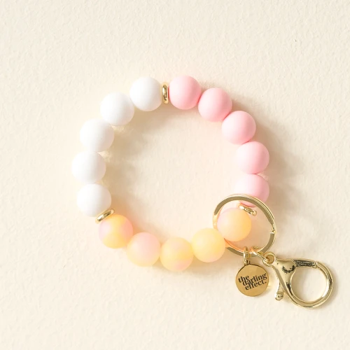 Hands–Free Keychain Wristlet – Pink Lemonade