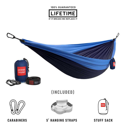 Grand Trunk Double Deluxe Hammock with Straps Blue/Light Blue