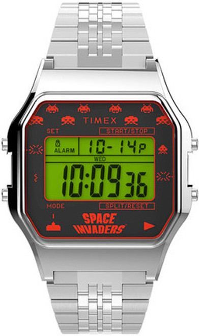 Timex T80 x SPACE INVADERS 34mm Stainless Steel Bracelet Watch