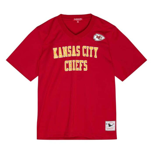 Mitchell and Ness Women's Fashion Fit Kansas City Chiefs Joe Montana Jersey Tee - Red