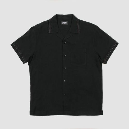 Straight to Hell Ace Face Button Up Shirt - Black/Red