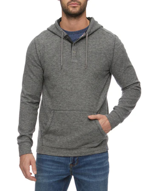 Flag and Anthem Citro LS Henley Hoodie - Grey Heather