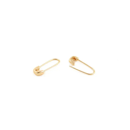 Kris Nations Safety Pin Hoop Earrings - 18K Gold Vermeil