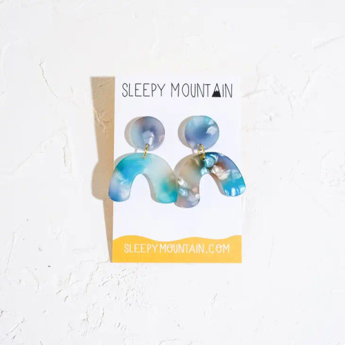 Sleepy Mountain Mini Arch Earrings - Blue Dream