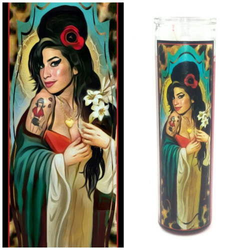 Kitschup Creations Celebrity Prayer Candle St Amy Winehouse